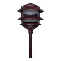 CDPA72 Black/Brown 12V AC/DC Low Voltage Landscape Lighting 3 Tier Pagoda Aluminum Path Light
