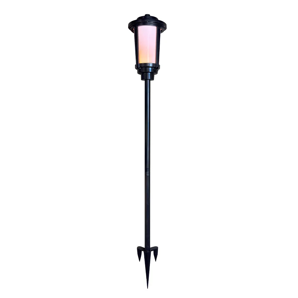 CDPA76 Heavy Duty Cast Aluminum 12V Low Voltage 1.7W Integrated Tiki Torch Flame Fire Effect LED Outdoor Landscape 2200K Tall Path Light