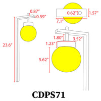 CDPS71 3W 3000K Warm White Integrated LED Globe Stainless Steel Path Light 12V Low Voltage Outdoor Landscape Lighting