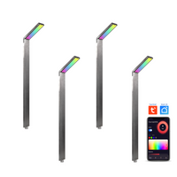 CDPSR59 4x/8x/12x Package Wi-Fi Smart RGBCW 3W Stainless Steel Directional 12V Low Voltage Pathway Light LED Bollard Landscape Lighting