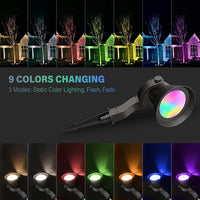 CDRA95 4x/8x/12x Package 10W 12V Low Voltage LED Smart Wi-Fi RGBW Wide Beam Directional Outdoor Landscape Aluminum Spotlight