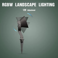 CDRA95 4x/8x/12x Package 10W 12V Low Voltage LED Smart Wi-Fi RGBW Wide Beam Directional Outdoor Landscape Aluminum Spotlight