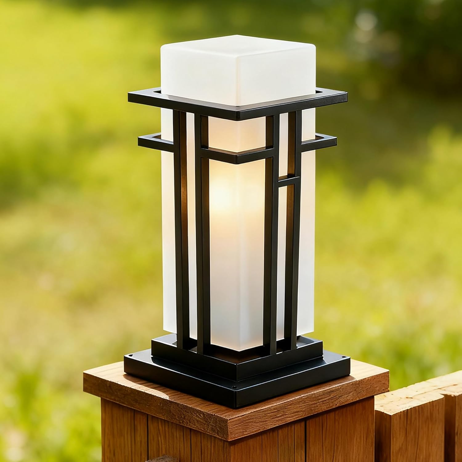 Outdoor Landscape Lighting LED 12V Low Voltage CPLA18 High Voltage Outdoor Matte Glass Lamp Post Lantern