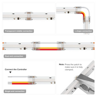 5-Pack SLD 3-Pin Low-Voltage for CCT COB Dotless Strip Light Connectors 10mm and 12mm