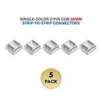 5-Pack SLD 2-Pin Low-Voltage for Single-Color COB Dotless Strip Light Connectors 5mm, 8mm and 10mm