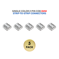 5-Pack SLD 2-Pin Low-Voltage for Single-Color COB Dotless Strip Light Connectors 5mm, 8mm and 10mm