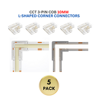 5-Pack SLD 3-Pin Low-Voltage for CCT COB Dotless Strip Light Connectors 10mm and 12mm