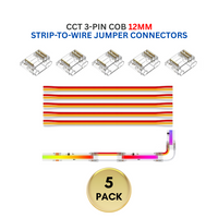 5-Pack SLD 3-Pin Low-Voltage for CCT COB Dotless Strip Light Connectors 10mm and 12mm