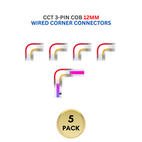 5-Pack SLD 3-Pin Low-Voltage for CCT COB Dotless Strip Light Connectors 10mm and 12mm