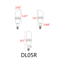 DL05R Total 31W RGBCW Cast Aluminum 12V AC/DC Low Voltage Integrated LED Smooth Bullet Directional Outdoor Spotlight IP65