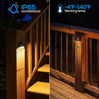 DLA05 4-Pack 5W Low Voltage Integrated LED Outdoor Fence Deck Down Lights Package, 12V LED Step Patio Landscape Lights