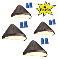 DLA05 4-Pack 5W Low Voltage Integrated LED Outdoor Fence Deck Down Lights Package, 12V LED Step Patio Landscape Lights