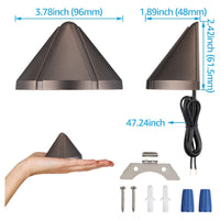 DLA05 4-Pack 5W Low Voltage Integrated LED Outdoor Fence Deck Down Lights Package, 12V LED Step Patio Landscape Lights