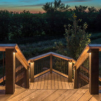 DLA05 4-Pack 5W Low Voltage Integrated LED Outdoor Fence Deck Down Lights Package, 12V LED Step Patio Landscape Lights
