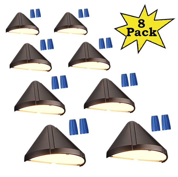 Outdoor Landscape Lighting LED 12V Low Voltage DLA05 8-Pack 5W 5CCT 1800K/2700K/3000K/4000K/5000K Low Voltage Integrated LED Outdoor Fence Deck Down Lights Package, 12V LED Step Patio Landscape Lights