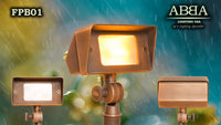 FPB01 Brass 12V Low Voltage Rectangular LED Directional Floodlight Adjustable Lighting