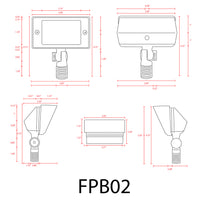 FPB02 Cast Brass Flood Light | 2W-7W 3000K Warm White Integrated LED 12V Low Voltage Landscape Light
