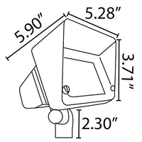 FPB05 Cast Brass Rectangular LED 12V Low Voltage Directional Floodlight Adjustable Landscape Lighting