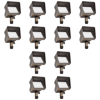 FPBCC05 4x/8x/12x Package Cast Brass 3CCT Adjustable 3W-10W Rectangular Built-In LED Flood Light 12V Low Voltage Fixture