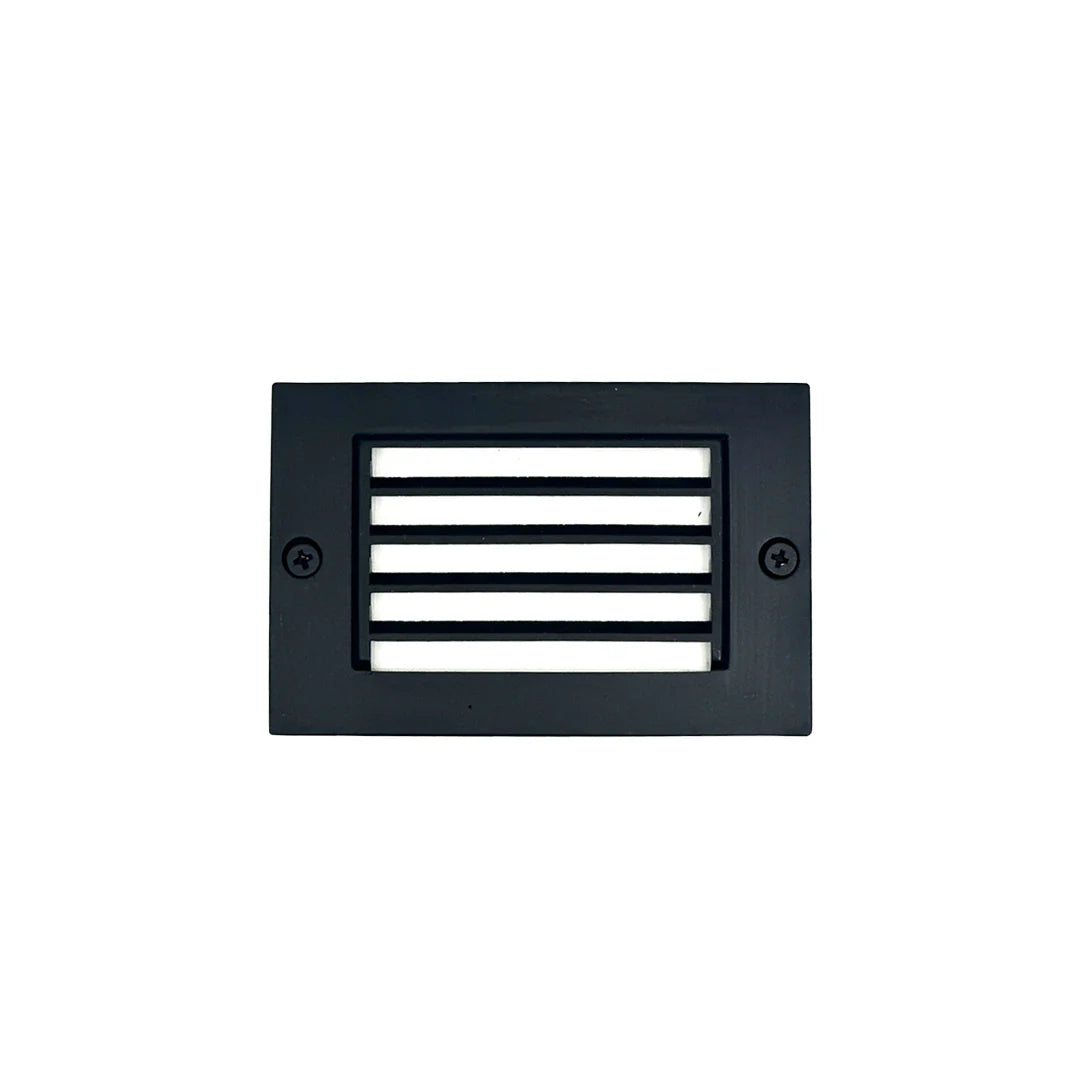 Outdoor Landscape Lighting LED 12V Low Voltage STBP07 Rein Brass Louv Mini Integrated 2700K Warm White Integrated LED Deck Light Low Voltage Outdoor Lighting Black