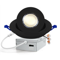LED Canless Recessed Light 4x/8x/12x Package 9W 4 inch Gimbal 5CCT Dimmable Adjustable Directional Retrofit Eyeball Lighting with Jbox ETL Rated