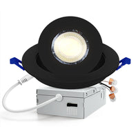 LED Canless Recessed Light 4 inch Gimbal 5CCT Dimmable Adjustable Directional Retrofit Eyeball Lighting with Jbox ETL Rated