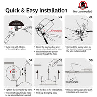 LED Canless Recessed Light 4 inch Gimbal 5CCT Dimmable Adjustable Directional Retrofit Eyeball Lighting with Jbox ETL Rated