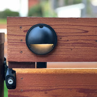 STBP06 Rein Cast Brass Round Half Moon Step Deck Light Low Voltage Outdoor Landscape Lighting