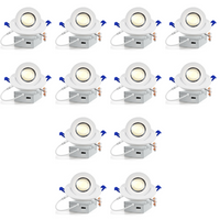 LED Canless Recessed Light 4x/8x/12x Package 9W 4 inch Gimbal 5CCT Dimmable Adjustable Directional Retrofit Eyeball Lighting with Jbox ETL Rated