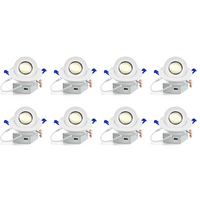 LED Canless Recessed Light 4x/8x/12x Package 9W 4 inch Gimbal 5CCT Dimmable Adjustable Directional Retrofit Eyeball Lighting with Jbox ETL Rated