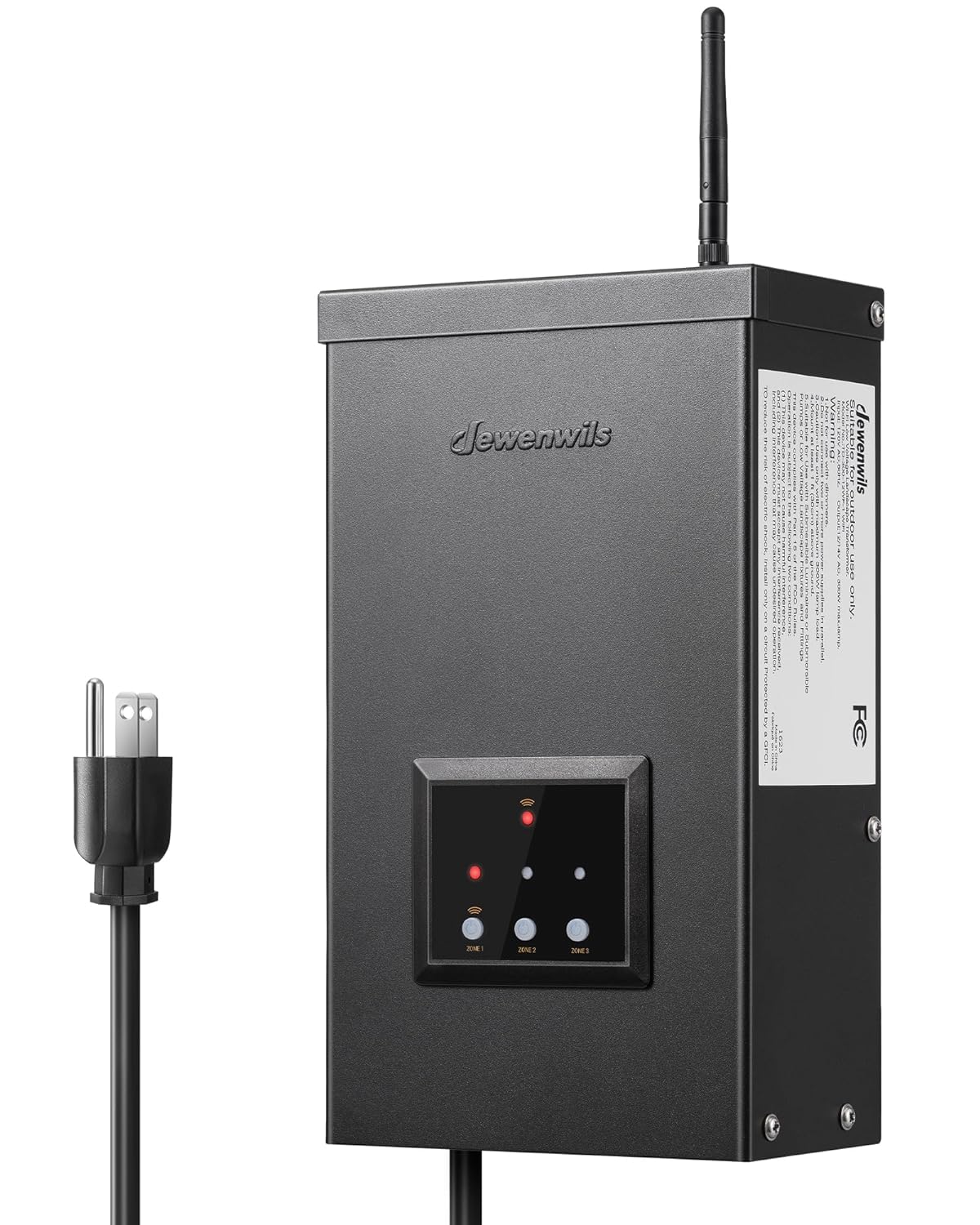 Outdoor Landscape Lighting LED 12V Low Voltage TMW3Z 120W/200W/300W AC Digital Smart Wi-Fi 2.4Ghz 12V/14V 3-Zone Independent Outputs, Low Voltage Metal Outdoor Transformer with Photocell & Timer