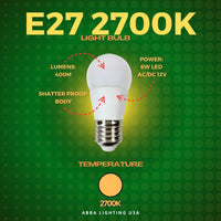 E27 6W 12V Low Voltage LED Bulbs Non-Dimmable Energy Saving Light Bulb