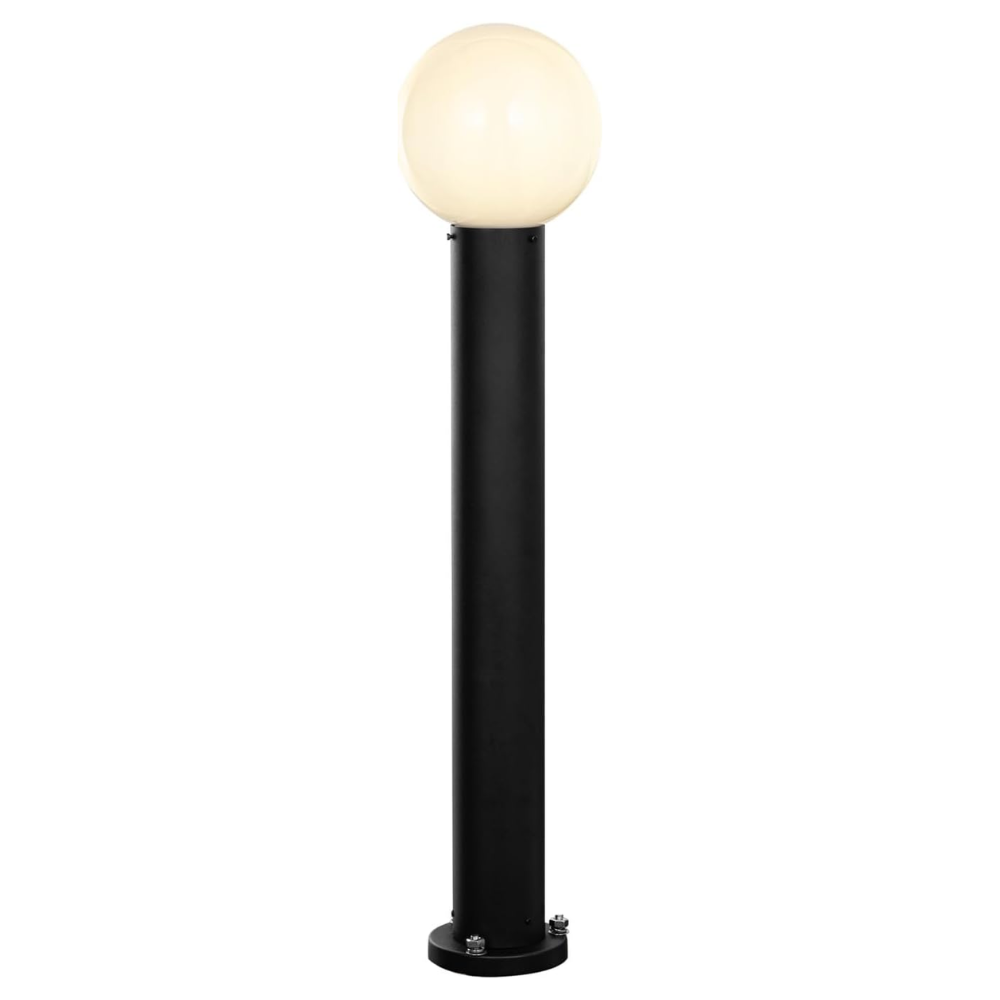 CPLA16 120V Line Voltage E26 Socket 60W Modern Outside Bollard Light with Opal Glass Globe