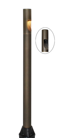Post Modern 2-Pack Cast Brass 3W 2700K Warm White Integrated LED 12V Low Voltage Bollard Path Landscape Light