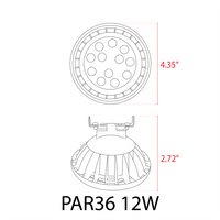 PAR36 12W 30 ° Paisaje exterior Bombillas LED Blanco cálido Lámpara de inundación impermeable