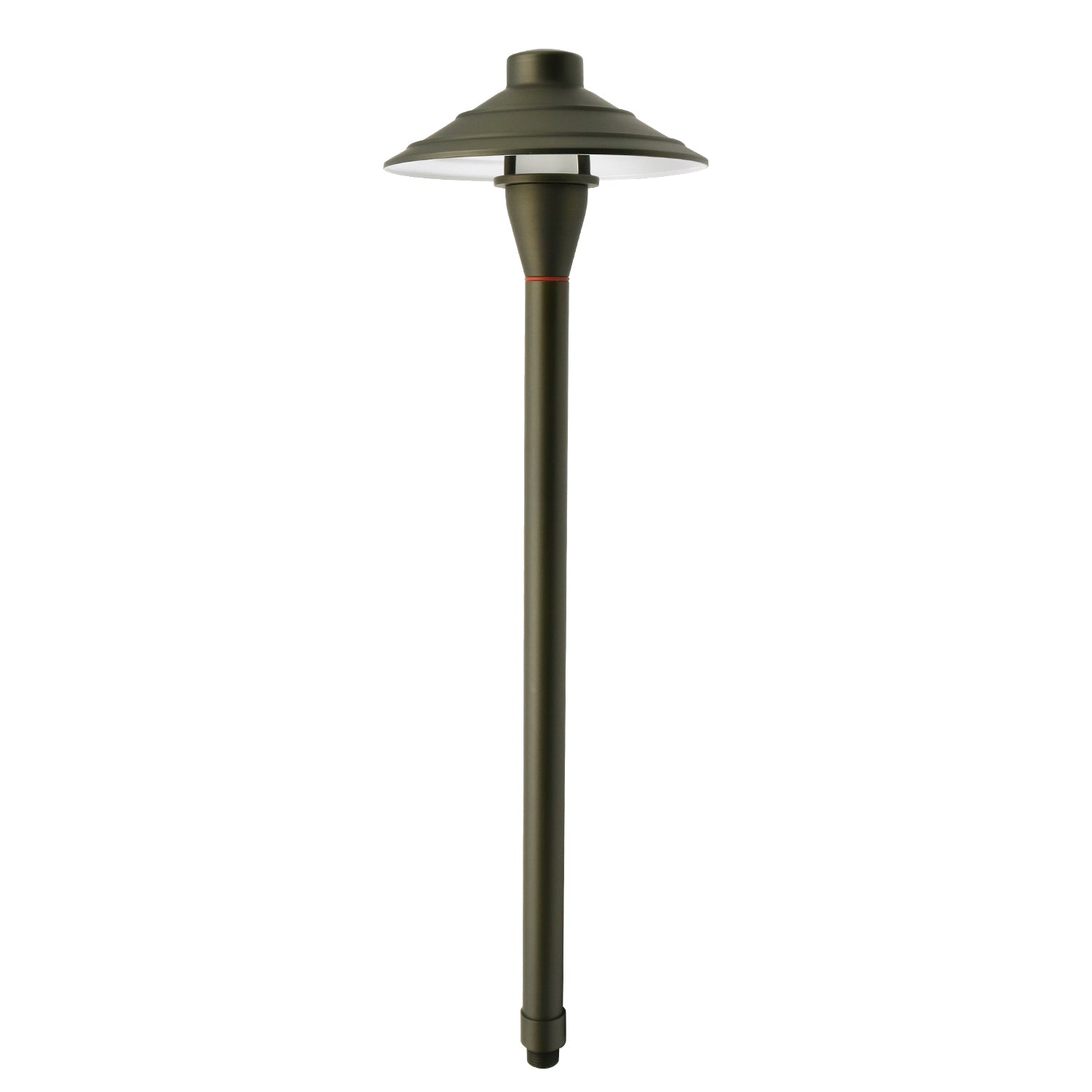 PL44B G4 Solid Brass Medium Mushroom Hat Path Light - Light Bronze Finish Low Voltage Landscape Lighting