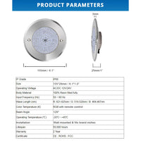 PL54 Pool and Spa RGB/RGBW Color Changing 12V Stainless Steel Low Voltage Light IP68