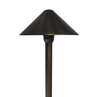 PL81B G4 Solid Brass Mushroom Hat Path Light - Light Bronze Finish Low Voltage Landscape Lighting