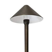 PL81B G4 Solid Brass Mushroom Hat Path Light - Light Bronze Finish Low Voltage Landscape Lighting