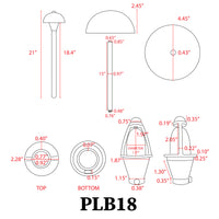 PLB18 4x/8x/12x Package Brass LED Mini Globe Lamp Ready 12V Low Voltage Pathway Outdoor Landscape Lighting Fixture 3W 2700K Bulb