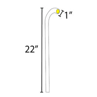PLB21 Cast Brass 3W 3000K Warm White Integrated LED Cane Style Curved 12V Low Voltage Pathway Light