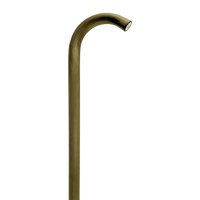 PLB21 Cast Brass 3W 3000K Warm White Integrated LED Cane Style Curved 12V Low Voltage Pathway Light