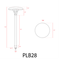 PLB28 4W 3000K Integrated LED Mushroom Hat Outdoor Garden Pathway Light | 12V Low Voltage Brass Path Light