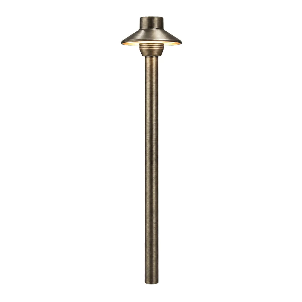 Outdoor Landscape Lighting LED 12V Low Voltage PLB30 Cast Brass Outdoor Garden Pathway Light | 12V Low Voltage Path Light G4 Socket Natural Brass