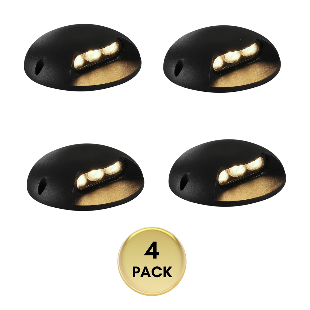 STAH05 120V LED Aluminum Outdoor Step Lights, 3000K Warm White Stair Lighting Package, 3W LED Lights for Step Stair, IP65 Waterproof