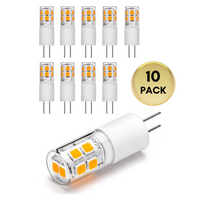 10 Pack G4 1.3W Bi Pin 3000K/6000K LED Ceramic Capsule 120V Line Voltage Bulb Energy Efficient Light