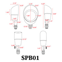 SPB01 12V Low Voltage Directional Brass Spotlight Outdoor Landscape Lighting