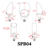 SPB04 Cast Brass Adjustable 12V Low Voltage LED Bullet Landscape Spotlight Outdoor Lighting