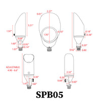 SPB05 LED Landscape 12V Low Voltage Brass Spotlight Adjustable Outdoor Lighting