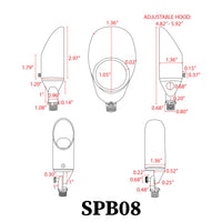 SPB08 5W 3000K Warm White Integrated Brass Spotlight 12V Low Voltage Small Directional Bullet Light Outdoor Landscape